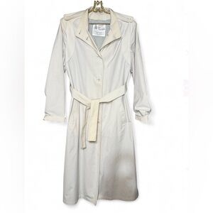 Vintage London Fog Maincoats Trench Coat Cream Trench Coat with Belt